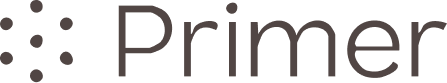 Logo of Primer with black dots and gray text