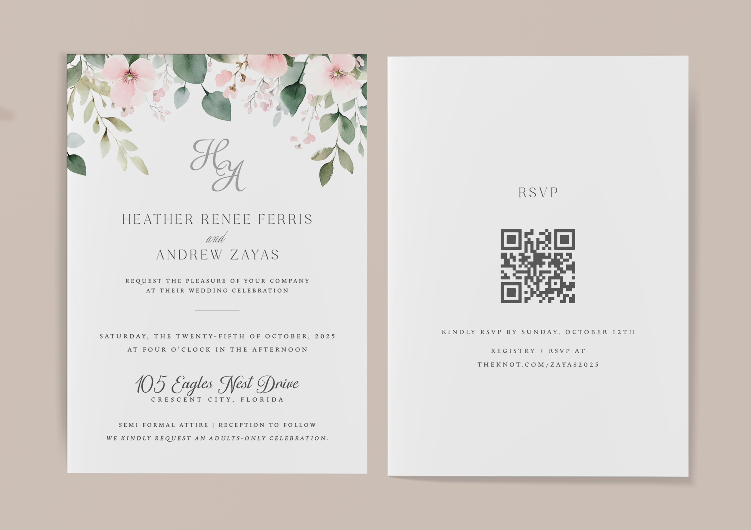 Heather + Andrew's Wedding Invites