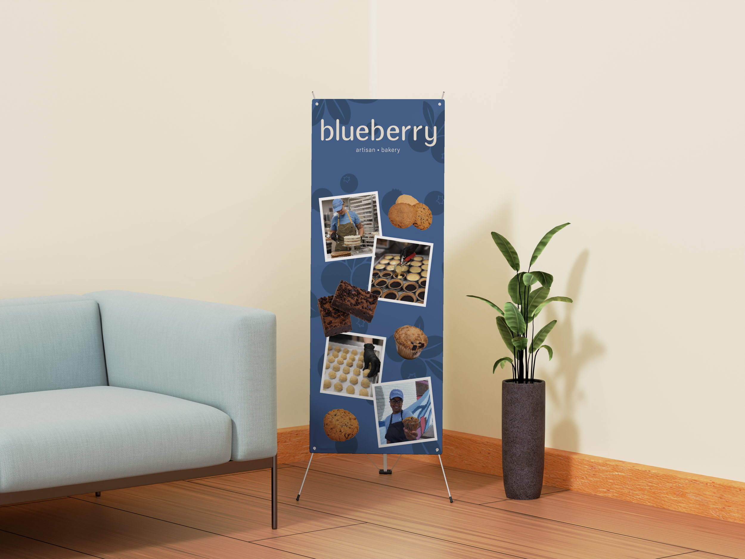 Blueberry Bakery Pull-Up Banner