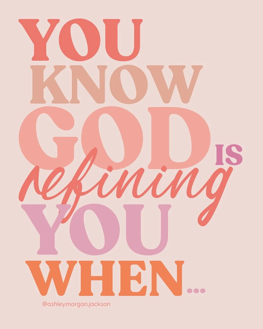 Sometimes what feels like a breakdown is really a refining.

God isn&rsquo;t punishing you&hellip;He&rsquo;s purifying you.
He&rsquo;s burning away what can&rsquo;t stay so what&rsquo;s real and lasting can finally remain.

The things that used to ma