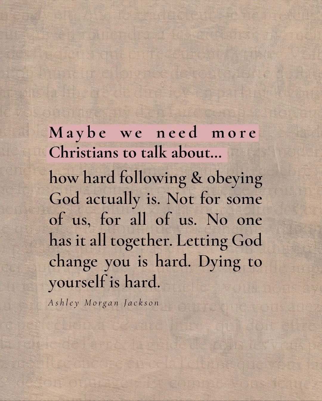 One of the greatest lies the enemy uses against us is that things are so much easier for everyone else but for us&hellip; no , we have to struggle. 

It&rsquo;s not true. No one has it all together.

But anyone who has had any kind of victory in thei