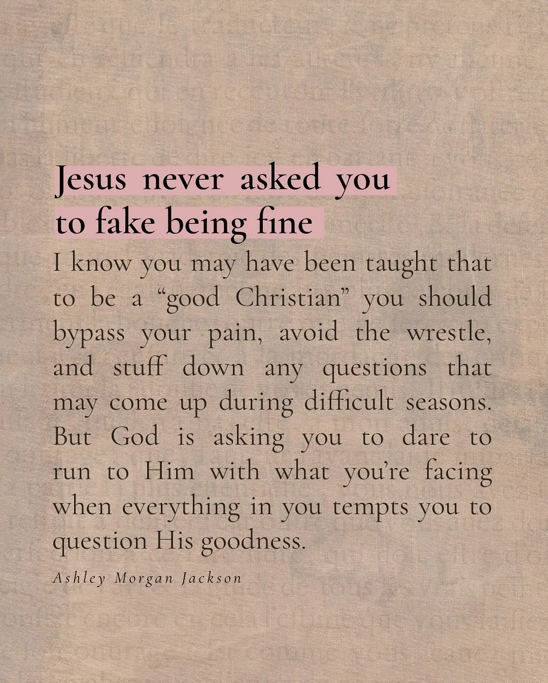 I know it&rsquo;s hard when God does things differently than we wish He would have. It&rsquo;s OK to be honest about that. 

But dare to run to Him with it and not from Him. He isn&rsquo;t afraid of your mess, your questions or your broken heart. Bri