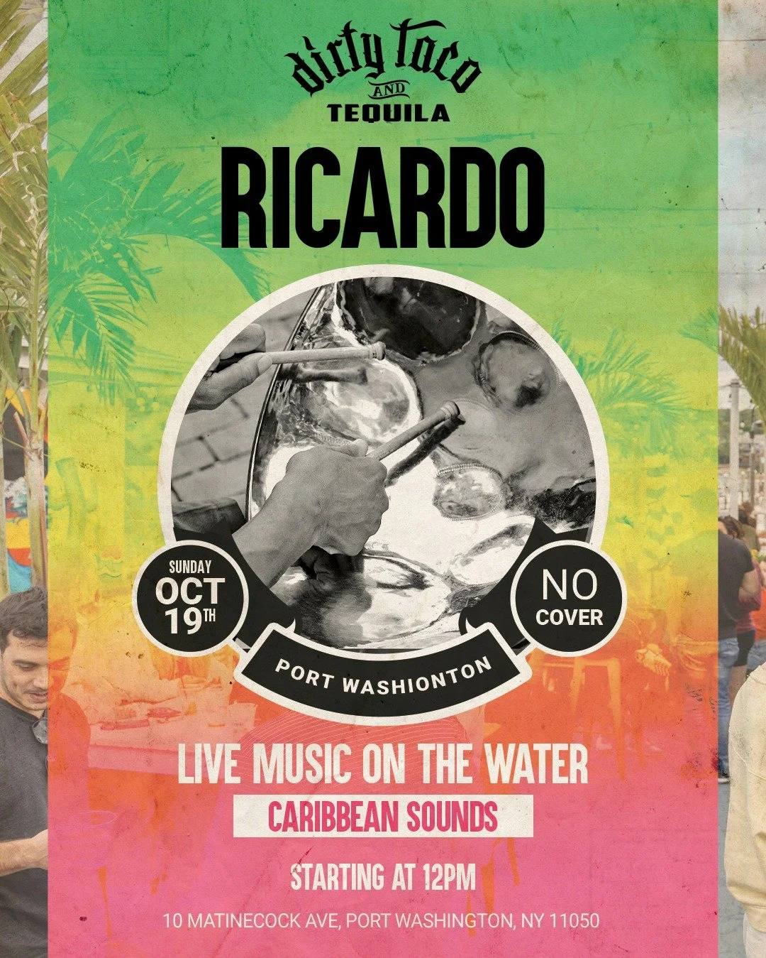 Sunday live music is calling your name! Join us in Port Washington today - music starting at 12PM with Ricardo. 🎶🎤