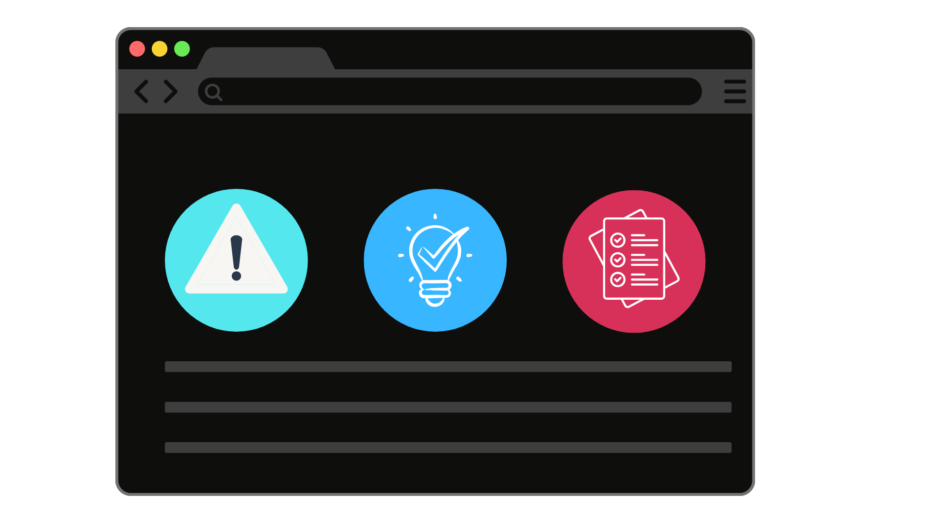 A dashboard with a dark background displaying a pink and red upward trending line graph with an arrow at the end, the text 'Hi! Welcome to your dashboard,' and a sidebar with placeholder sections.