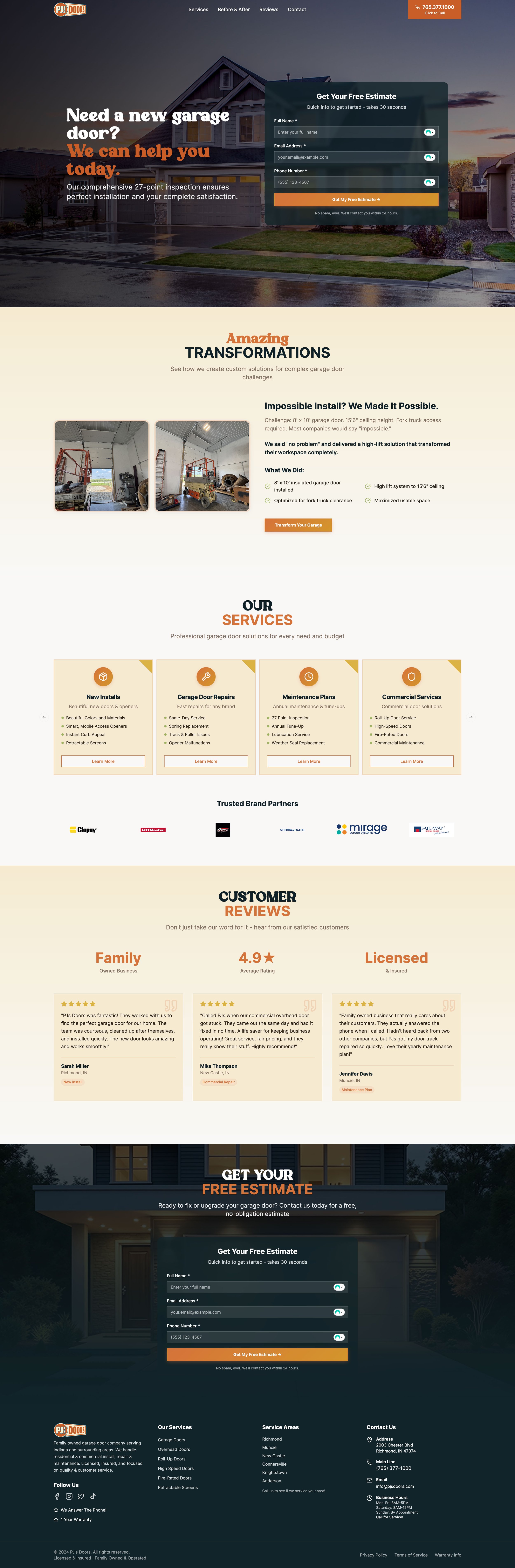 PJ's Doors Sales Funnel and SEO | Sean Garner Consulting