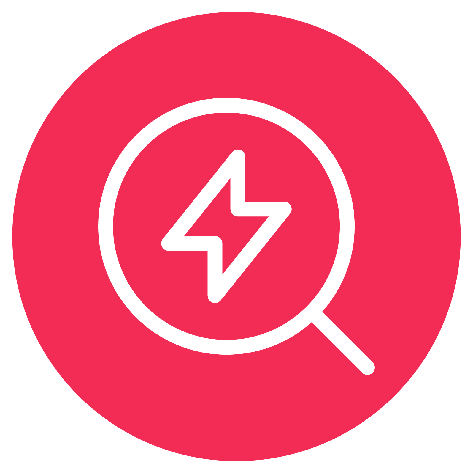 Icon of a washing machine with a gear symbol in the center, set against a red background.