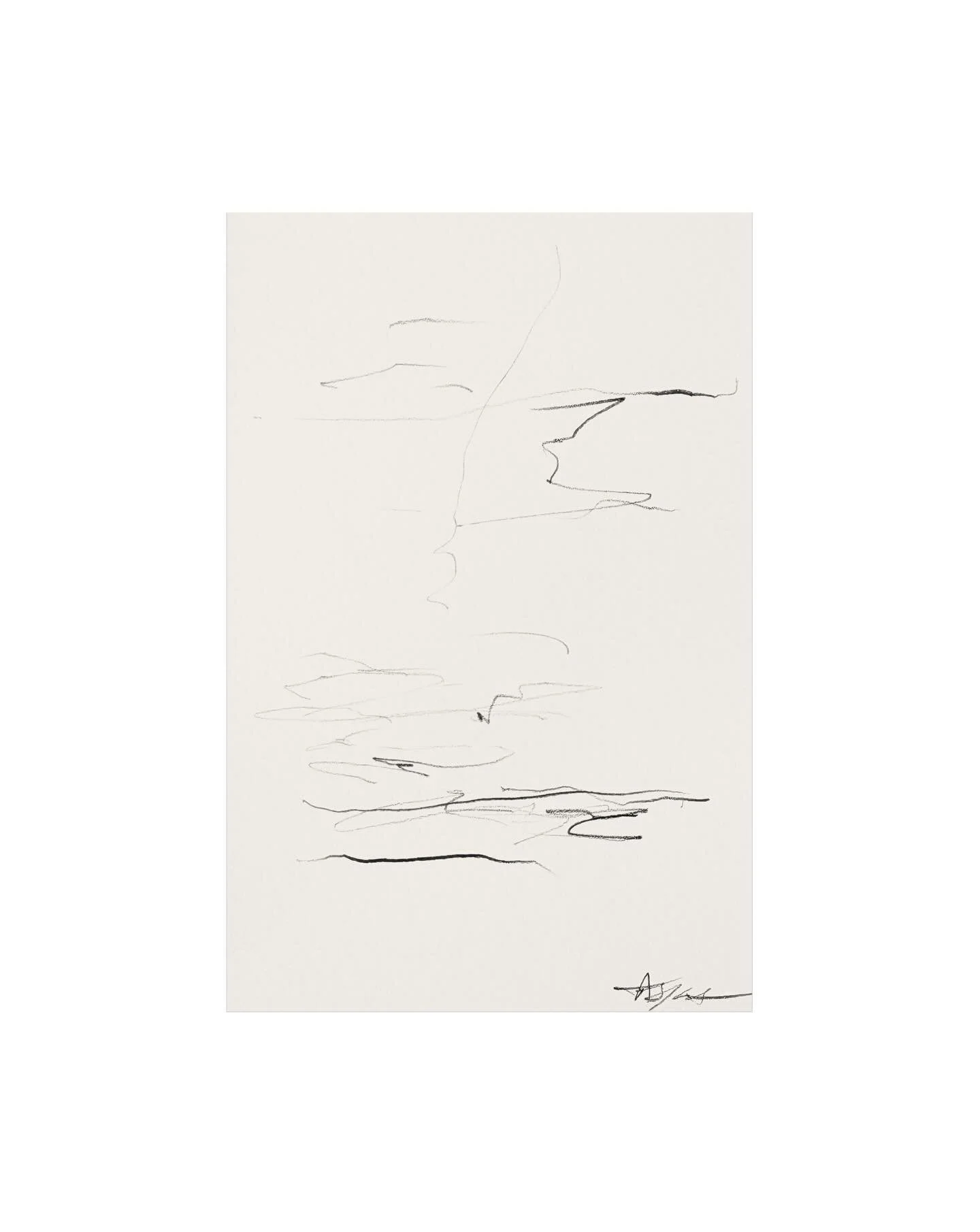 Always tricky to pair things back. These works favour frameworks over infills, stripped to their essence. 
Happy with this little one. 

〰️

Settling into holiday mode here, hope you are too! 

Undercurrent, &rsquo;25
Graphite on paper

___
#graphite