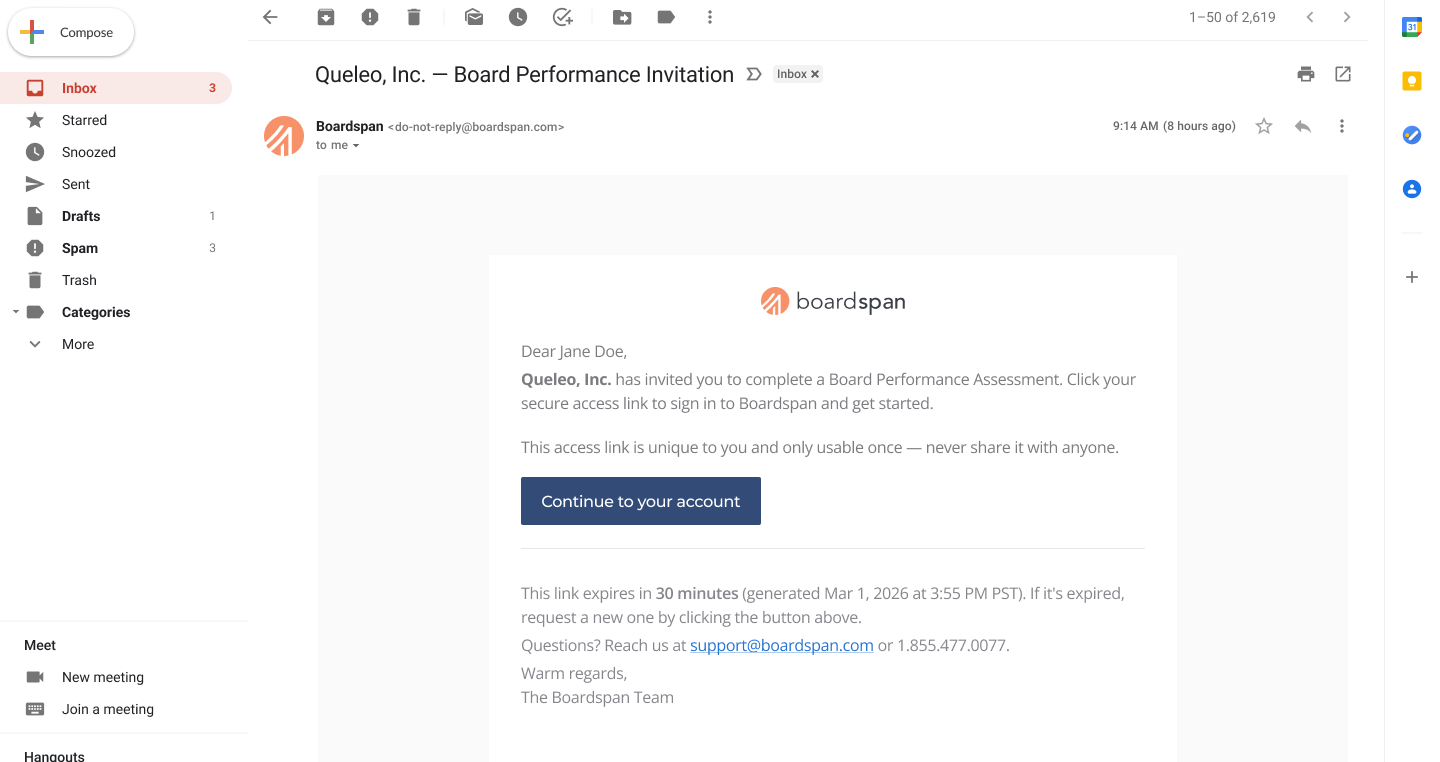Provisioned User / Email Board Invite