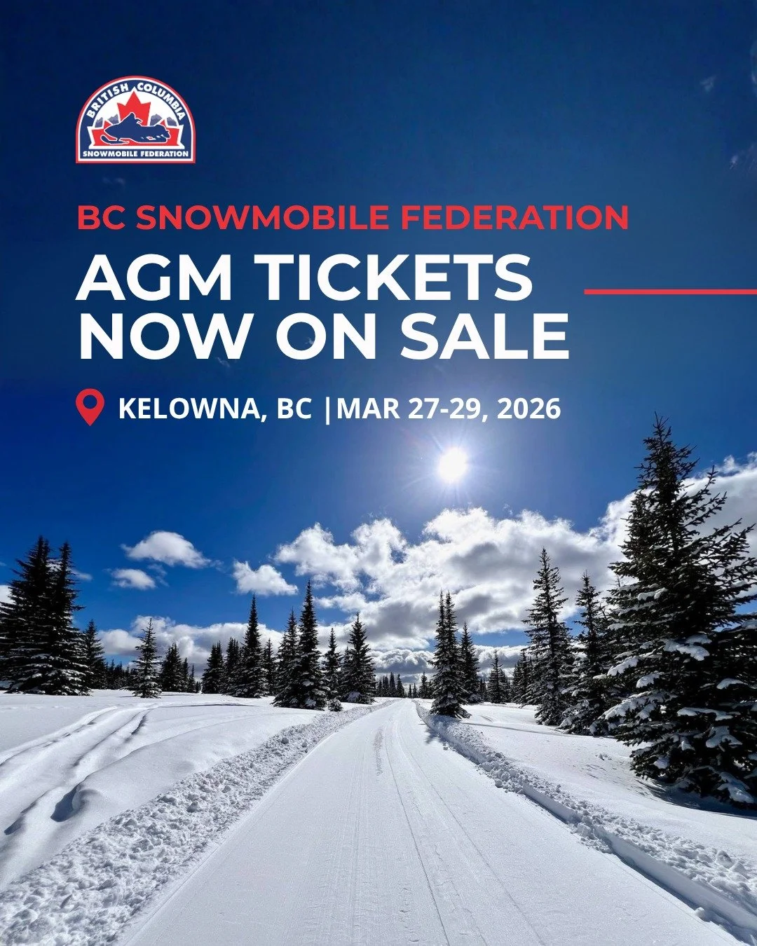 👀 Did you hear? The BC Snowmobile Federation AGM is heading to #Kelowna, BC this March!
We’re excited to be in the heart of BC’s wine country and Okanagan adventure central, surrounded by lakes, orchards, and endless mountain views. 
F