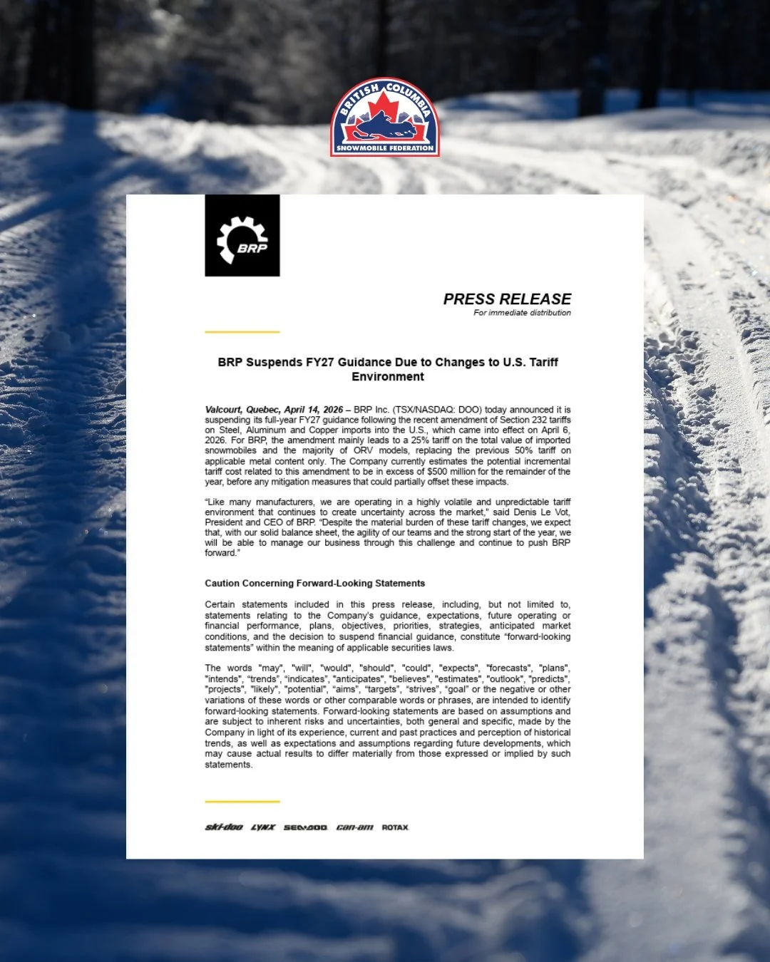 Industry Watch: What&rsquo;s changing behind the scenes

This week, @brp_global announced it is suspending its financial outlook following new U.S. tariff changes on imported powersports vehicles.

A recent update to Section 232 tariffs now applies a