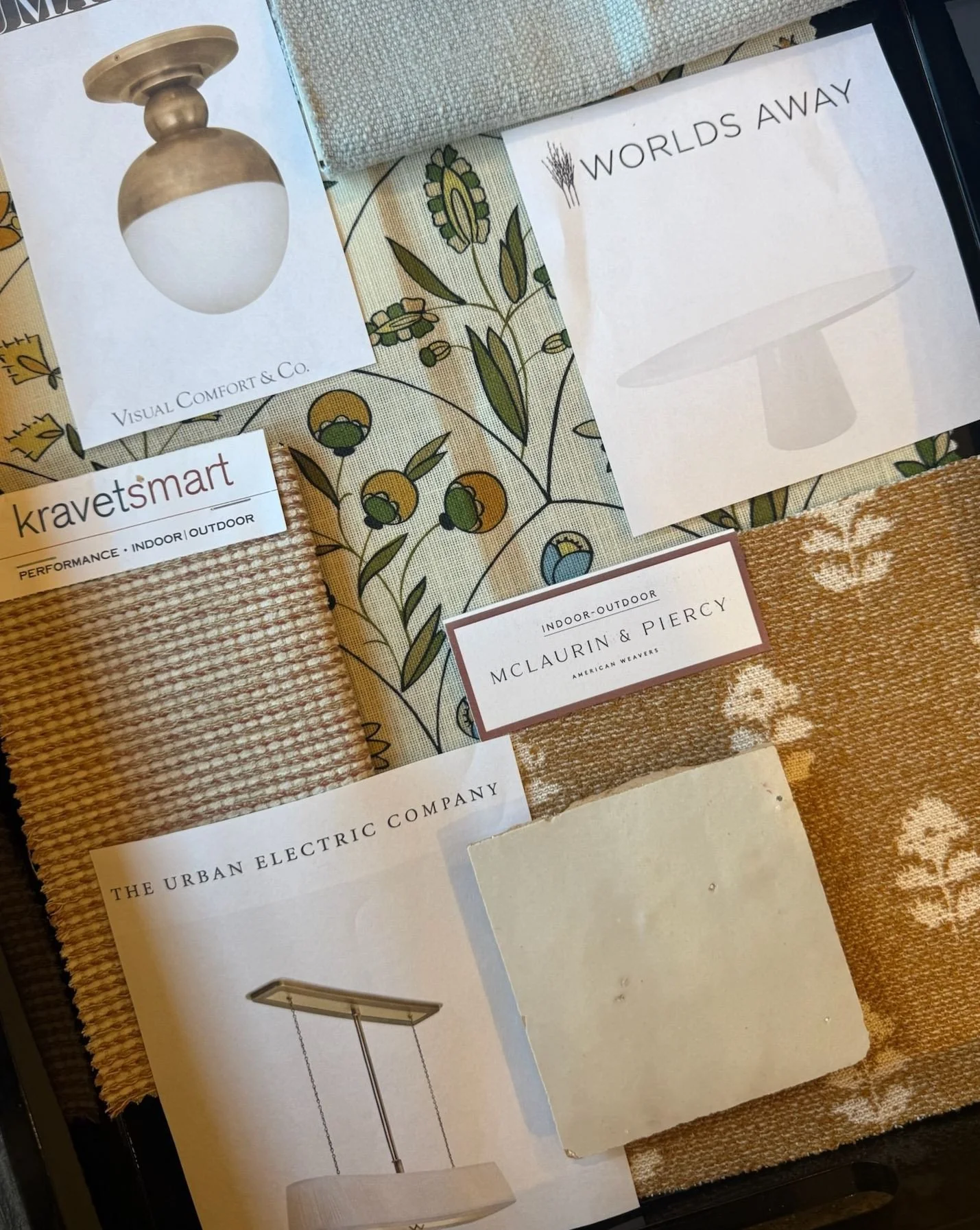 The kitchen sets the tone for this pattern-rich family home.⁠
⁠
Here, we grounded the space with classic forms while allowing personality to quietly shine&mdash;anchored by an Urban Electric fixture that feels both familiar and fresh. The palette is 