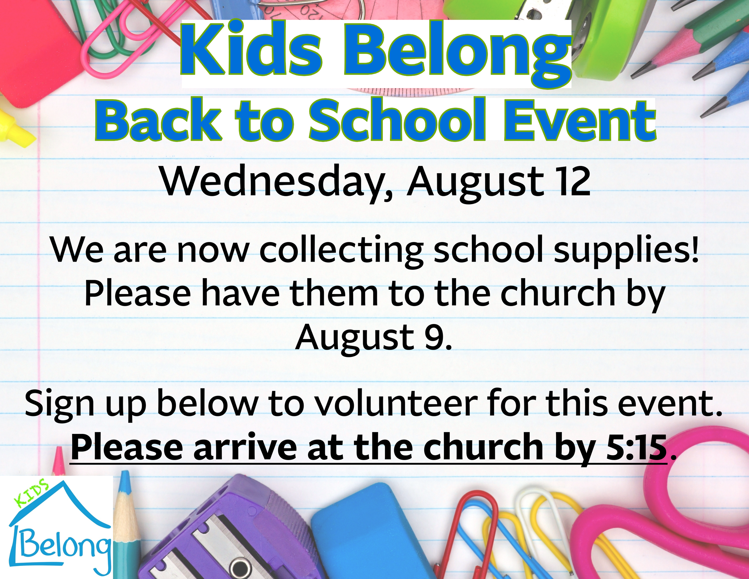 Kids Belong Back-to-School Event