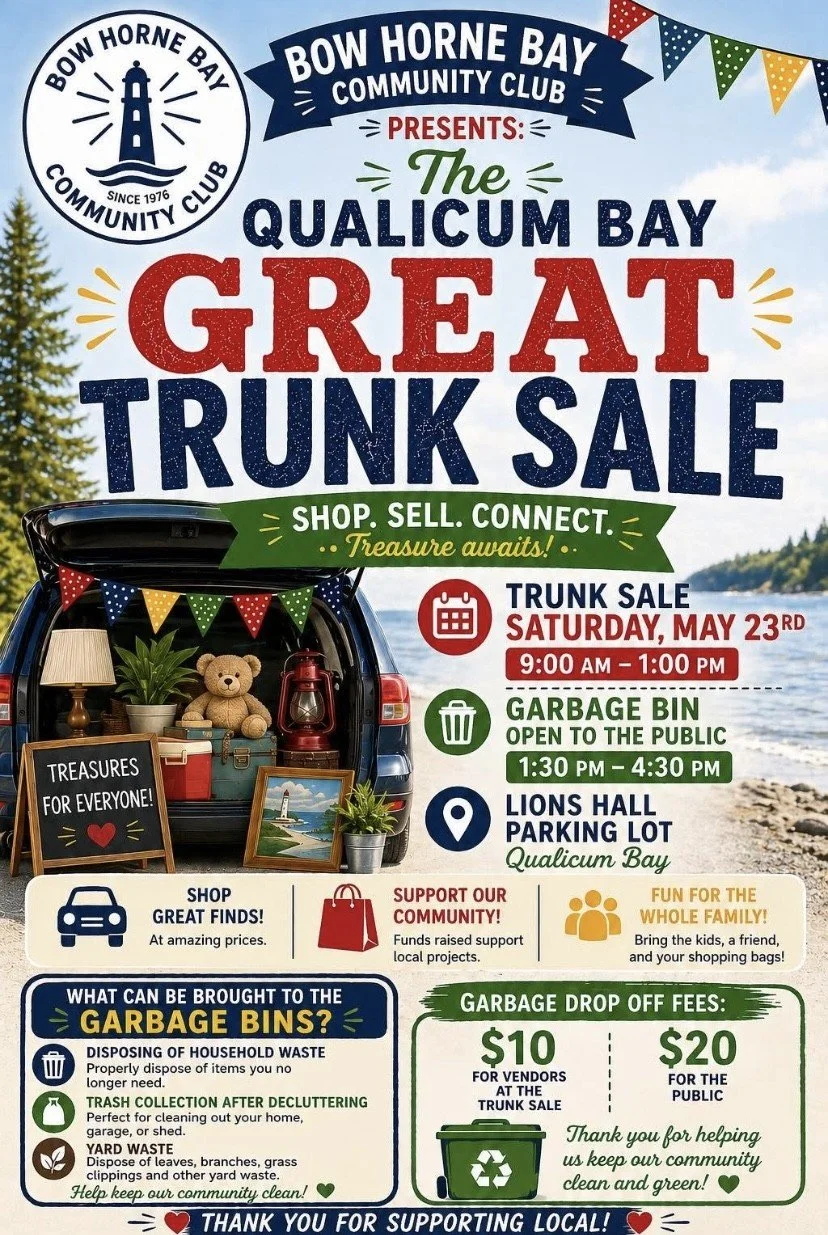 MAY 23 - The Qualicum Bay Great Trunk Sale !