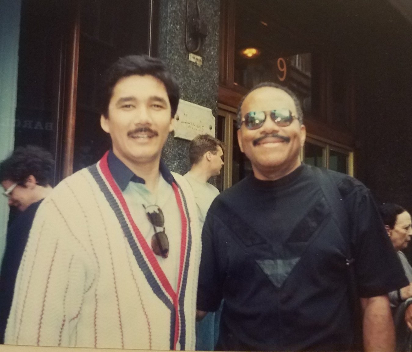 Lonnie Liston Smith, jazzartist and  keyboardist in front of Harrods in London.