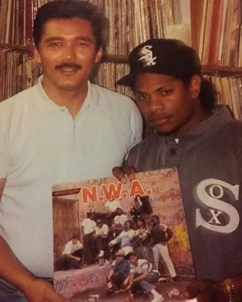 Eazy-E of NWA on Ruthless Records. I supplied vinyl for his productions and a couple of decades later for the Straight Out of Compton movie. 