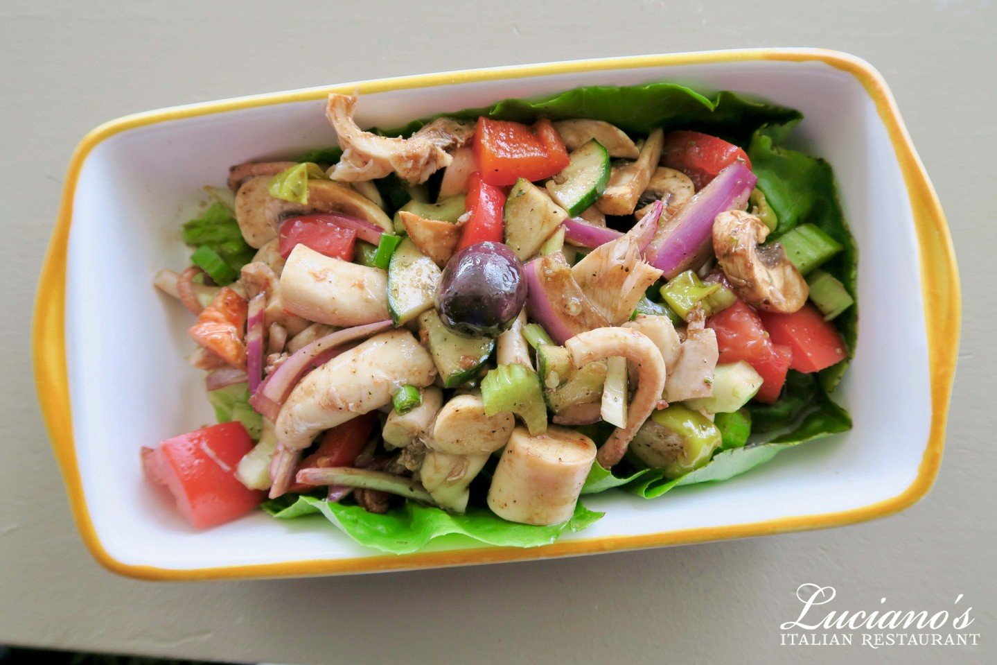 Our Marinated Octopus appetizer is a symphony of flavors! The perfect way to start any meal at Luciano's!