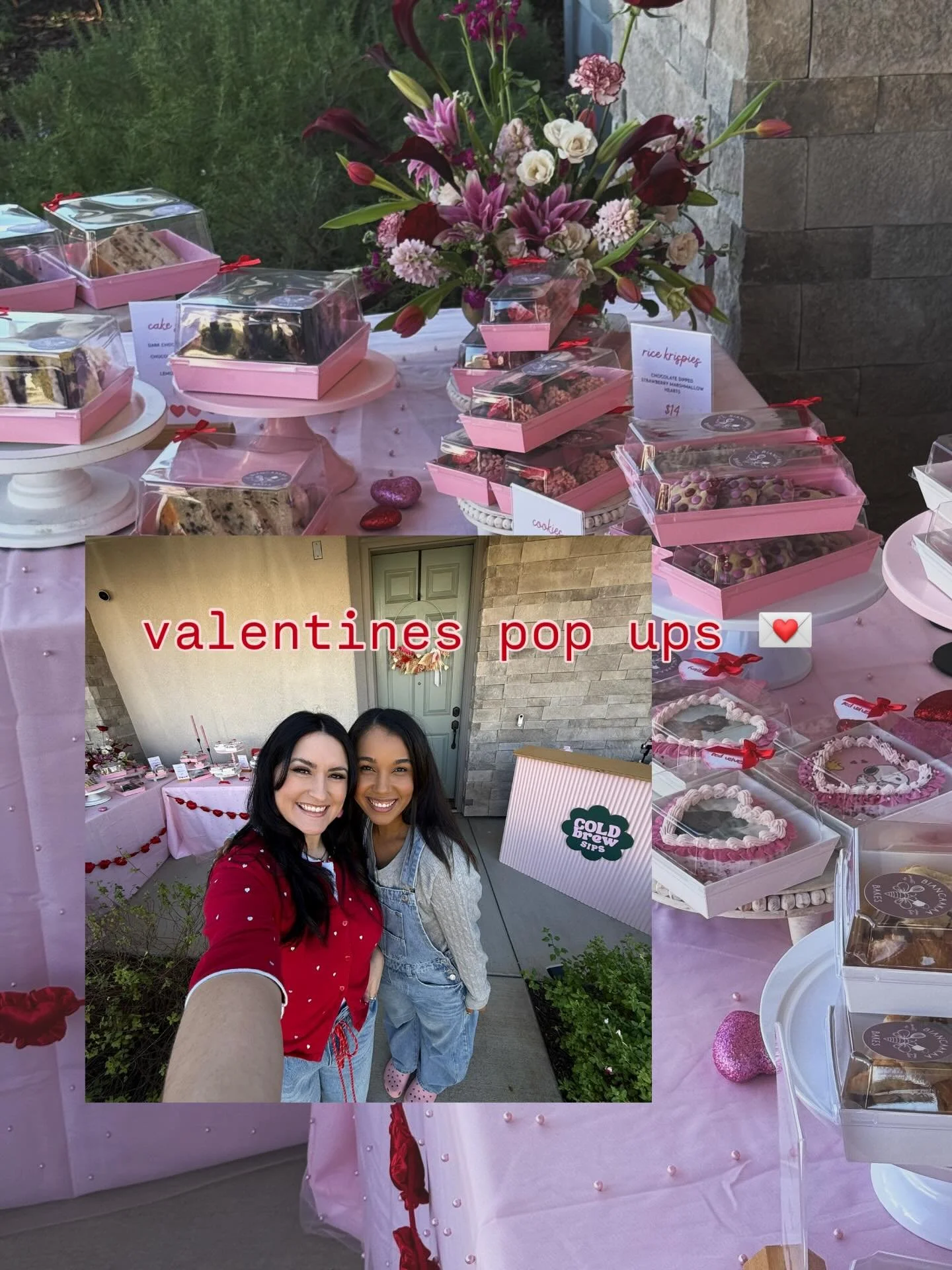 this valentines was extra special 💌

love connecting with my community by hosting another porch pop up, joined by my gal @coldbrewsips (who sold OUT!), then rushing to my fav local shop @constellationmarketplace for the cutest sip &amp; shop ✨

I ba