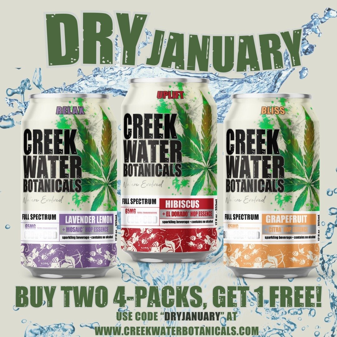 Ditch the booze and embrace the plant this Dry January🌱 

Whether you commit to Dry January or you just want to switch it up, crack into a Creek Water Botanicals and see what the buzz is all about! 🐝

Head over to our website and use code &quot;DRY