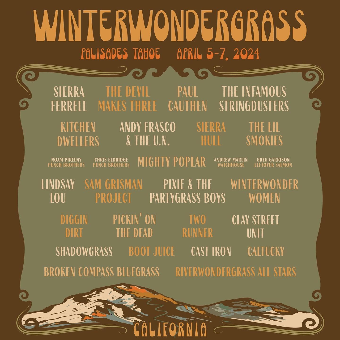 🚨WINTERWONDERGRASS GIVEAWAY!🚨

Hey California - you&rsquo;re up! 🙌🏼

Here&rsquo;s your chance to win (2) 3-day GA passes for #WinterWonderGrassTahoe2024! 

Come join us in Olympic Valley this April for some boot-stompin&rsquo; good times 🥾 🎶 🪕