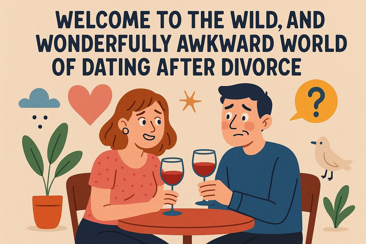 Wait! You’re ordering for me? And…did you say no tipping?” Welcome to the wild, weird, and wonderfully awkward world of online dating after divorce.