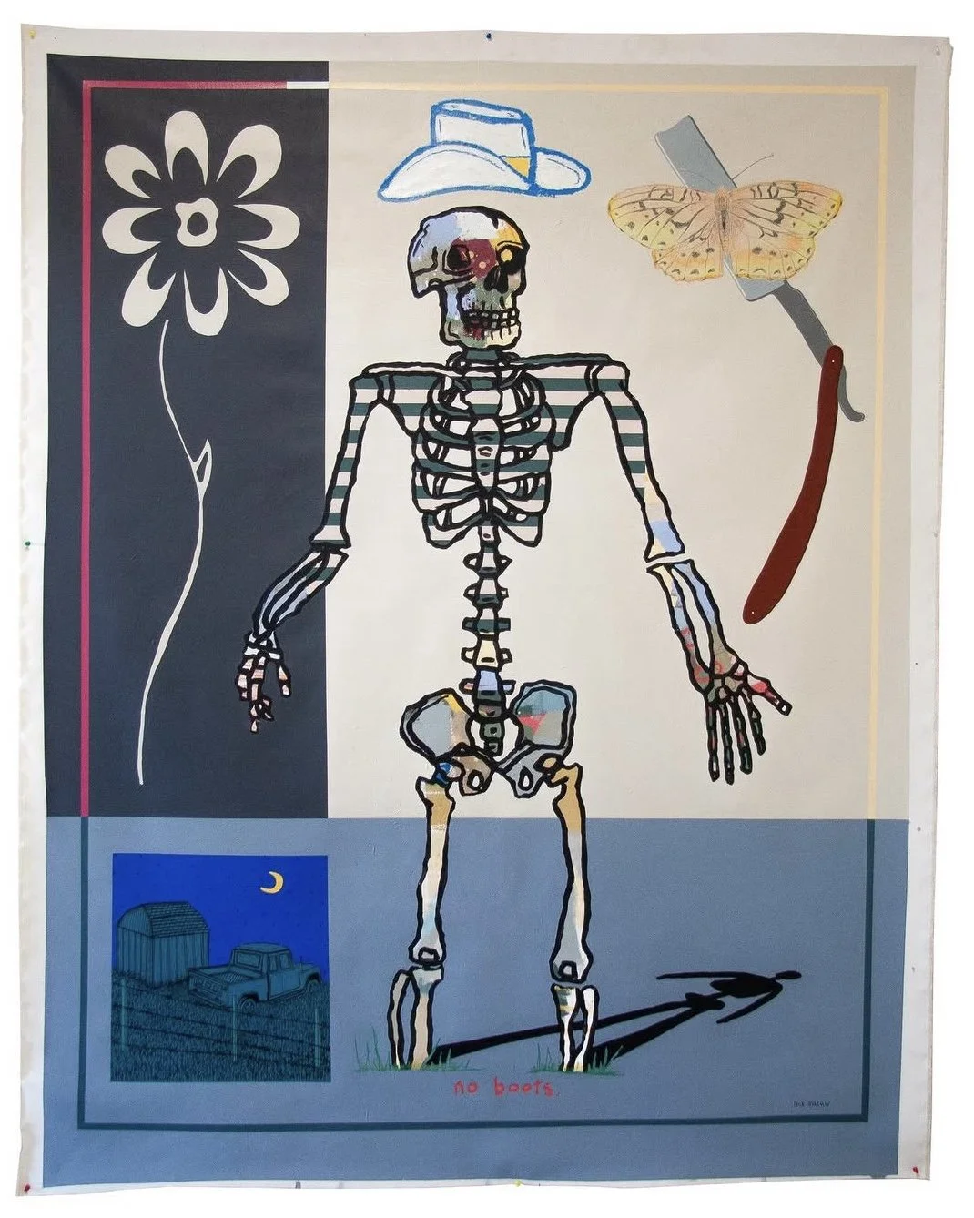 "Glass Cowboy" -
80in x 62in -
Mixed media on canvas