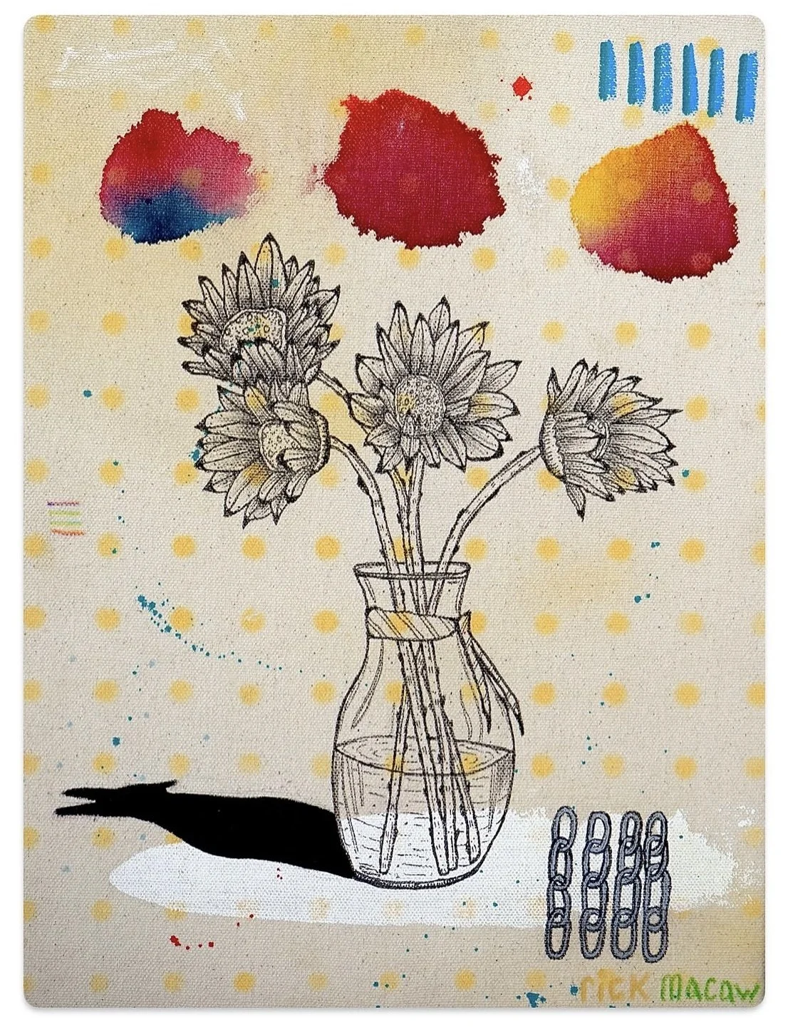 "These Flowers Are For You Pt 3." -
12.5in x 9in -
Mixed media on canvas