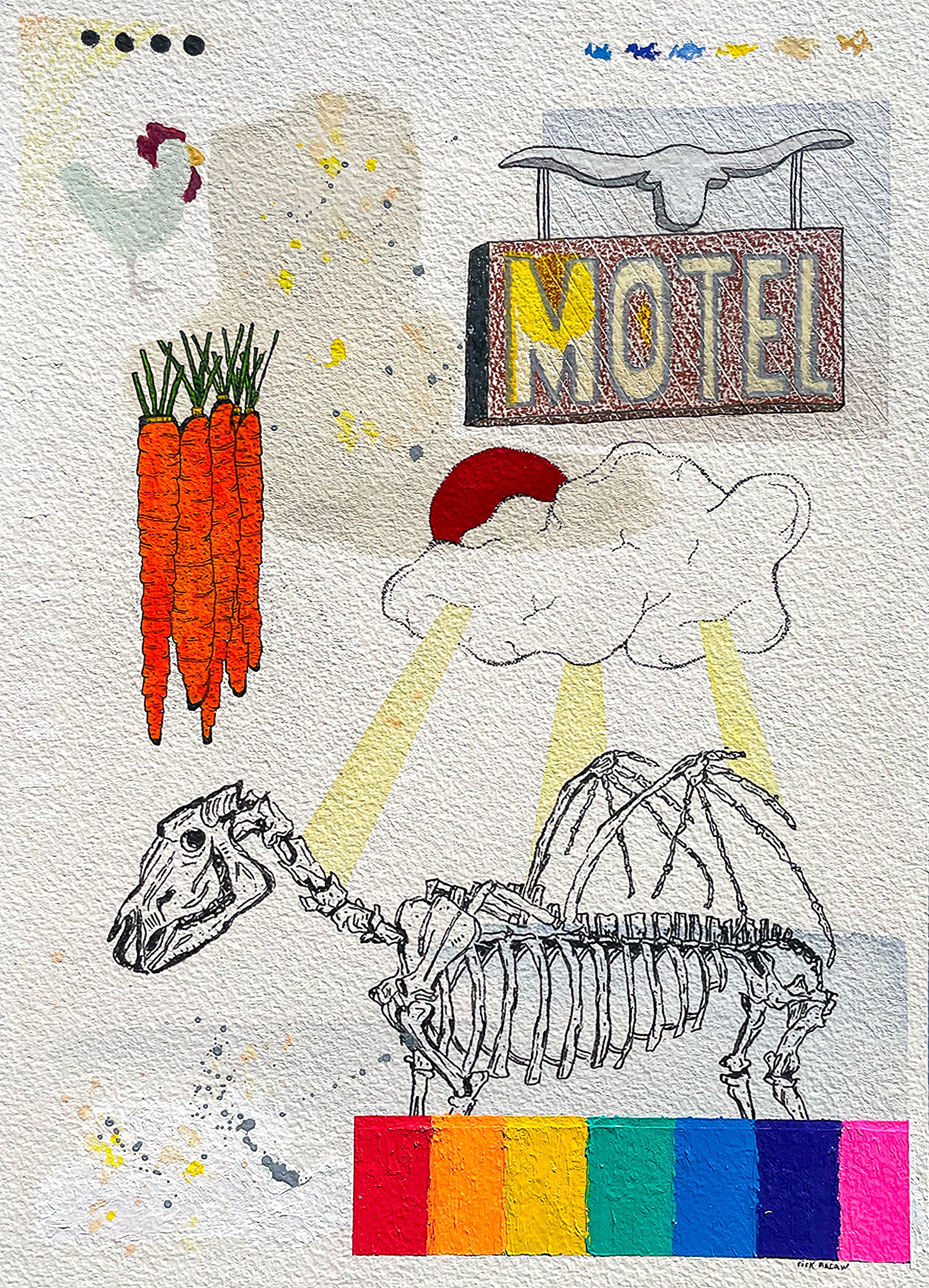 "Gunner" -
14in x 10in -
Mixed media on Arches cold pressed paper