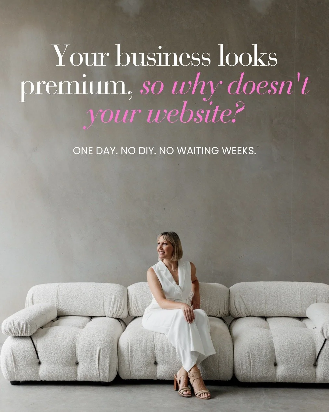 �Your website isn&rsquo;t just &ldquo;a vibe&quot;. It&rsquo;s your first impression, your sales tool, 
and your digital storefront. If it&rsquo;s outdated, clunky, or straight-up confusing? 

We fix that. In one day.

With my VIP Squarespace Website