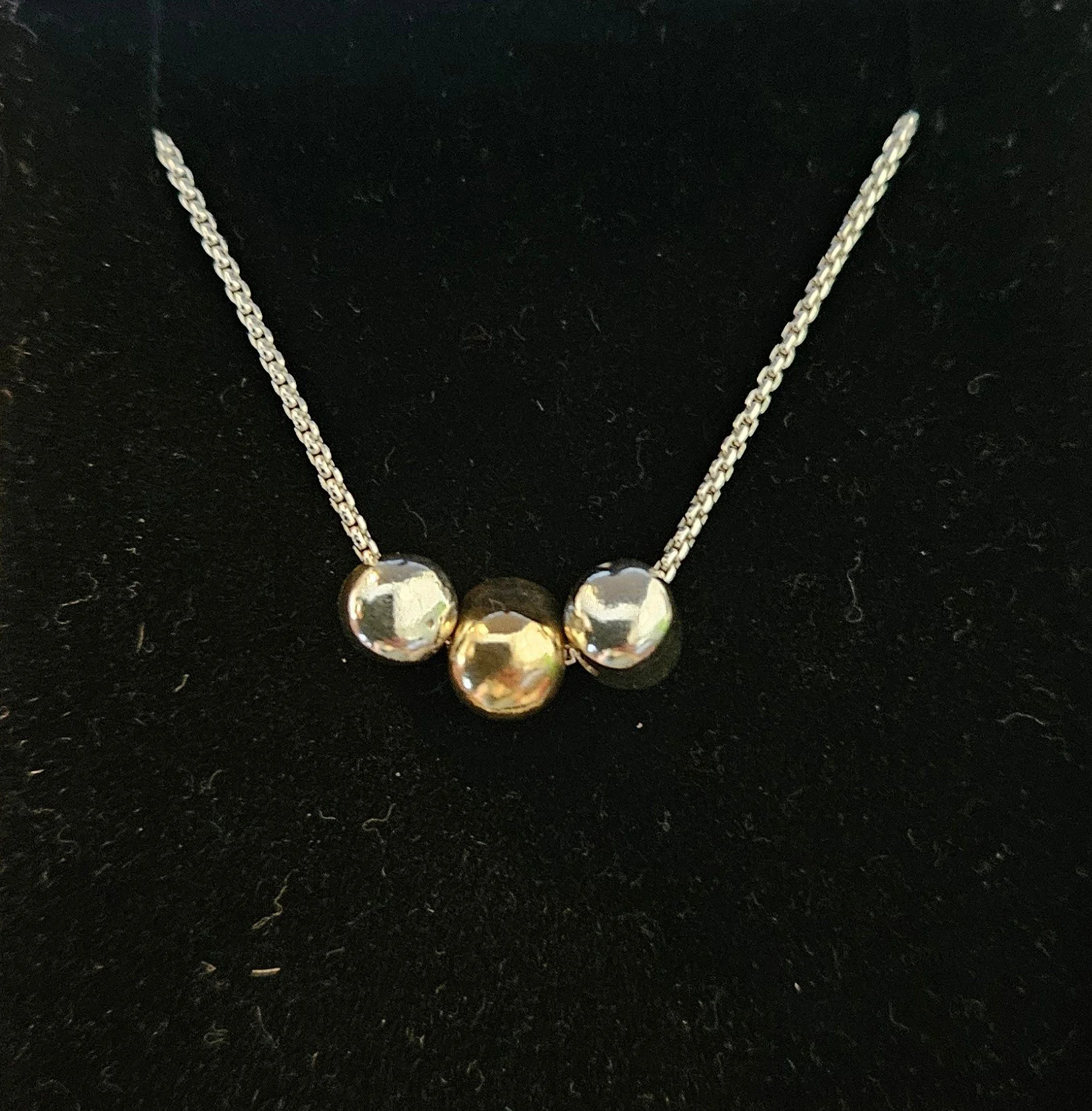 Silver and Gold pendulum Necklace