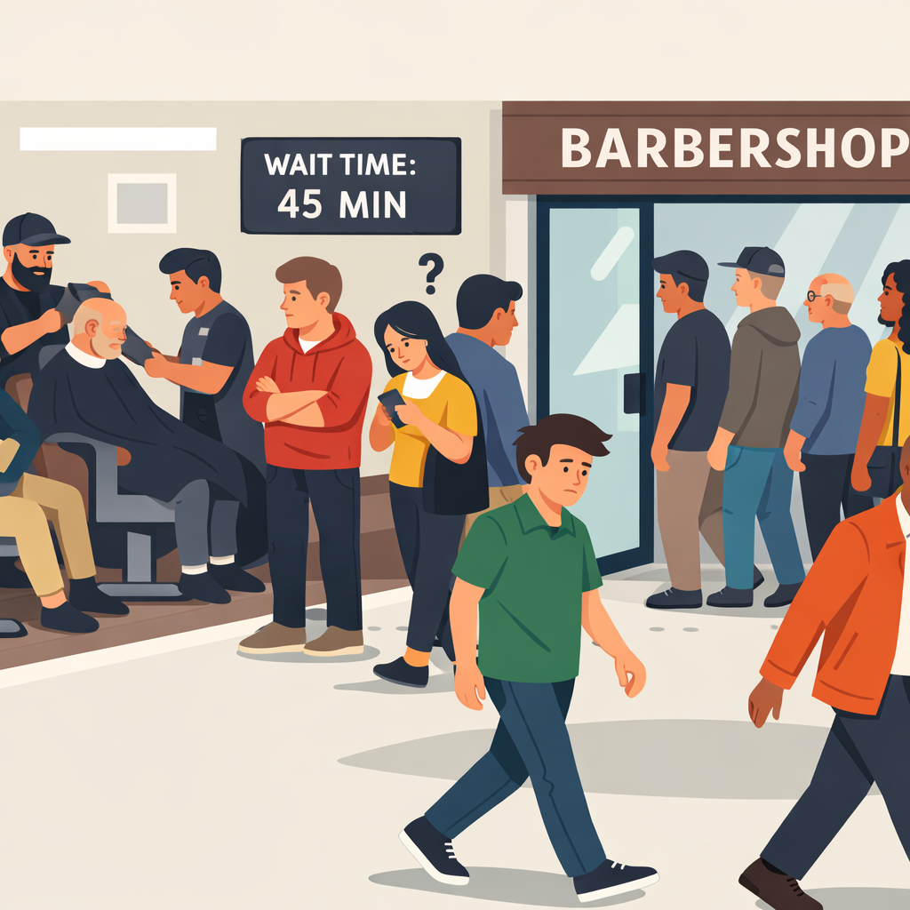 How Barbers Lose Revenue from Visible Queues (And How to Fix It)