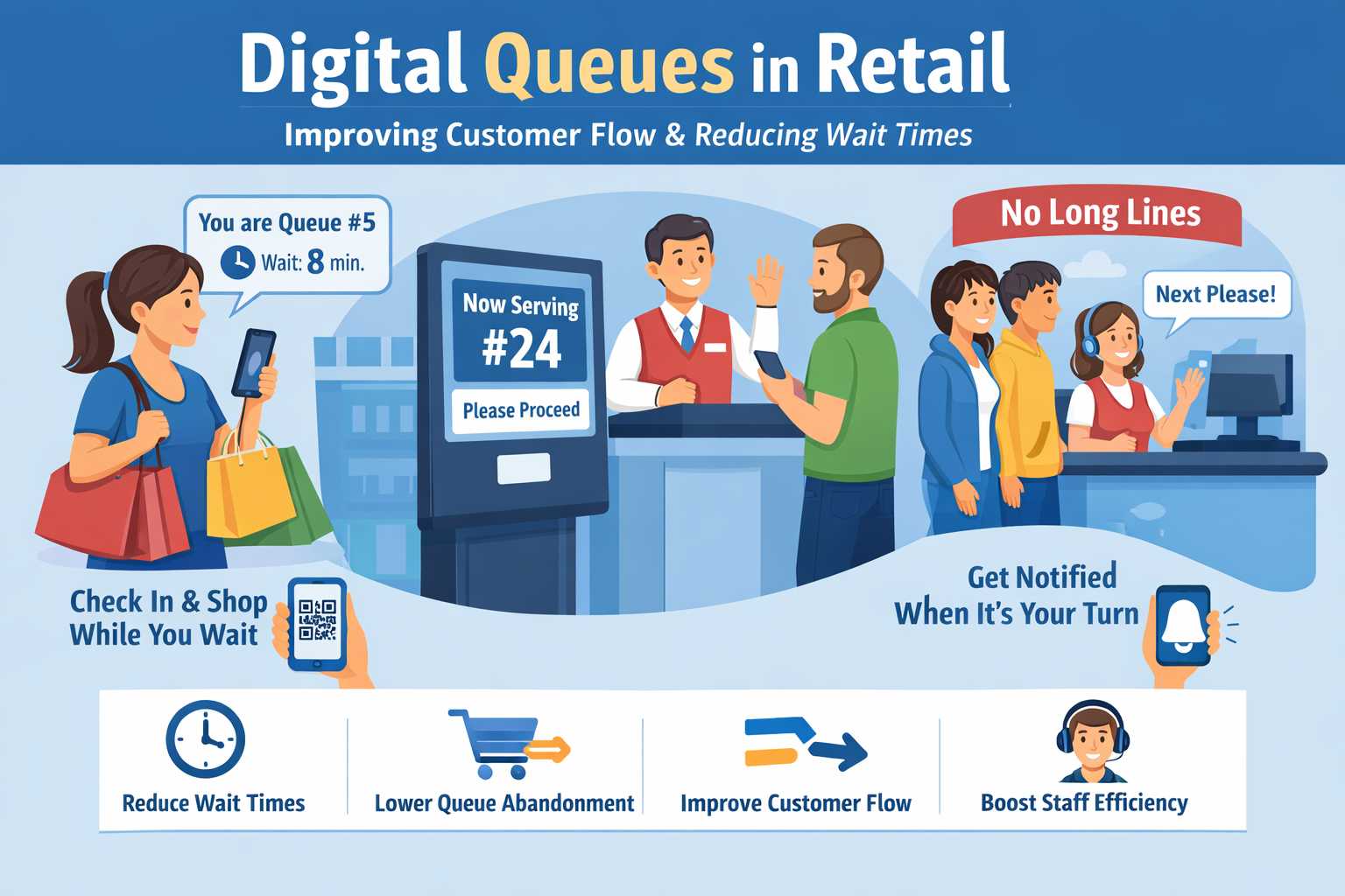 Digital Queues in Retail: How Smart Stores Reduce Wait Times and Improve Customer Flow