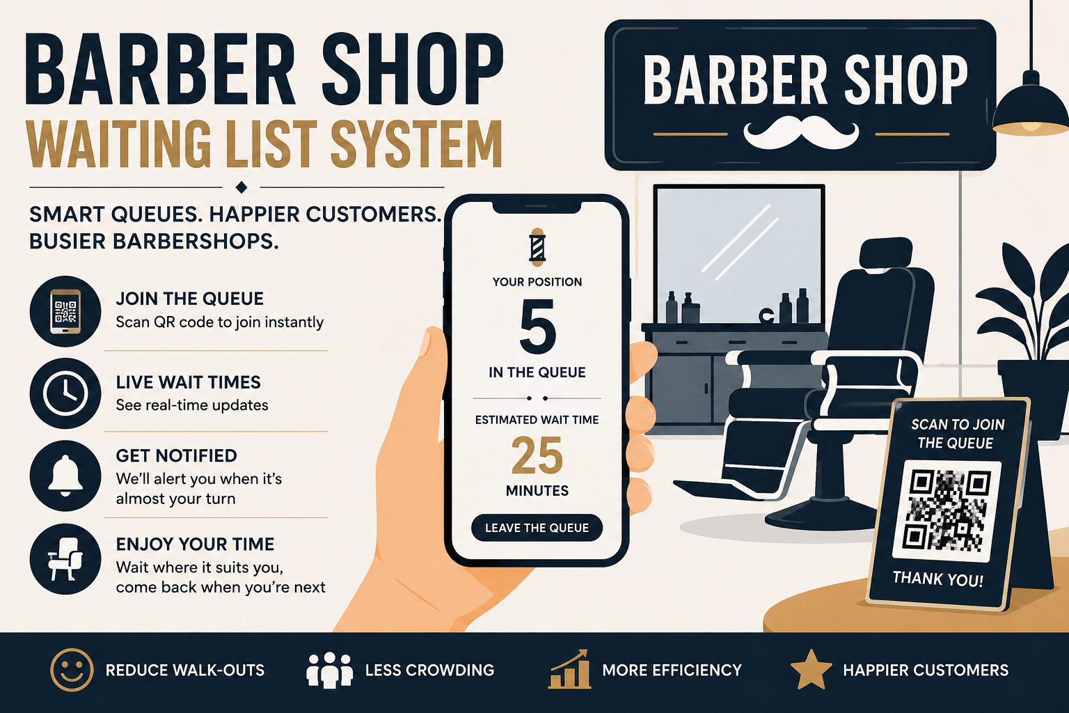 Barber Shop Waiting List System: The Modern Way to Manage Walk-Ins, Reduce Queues &amp; Improve Customer Experience