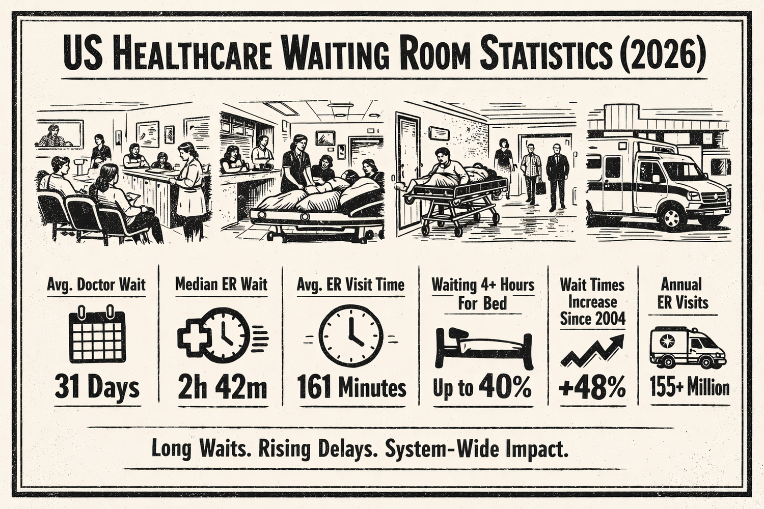 Wating Times US Healthcare Waiting Room Statistics (2026): ER, Hospital & Patient ...