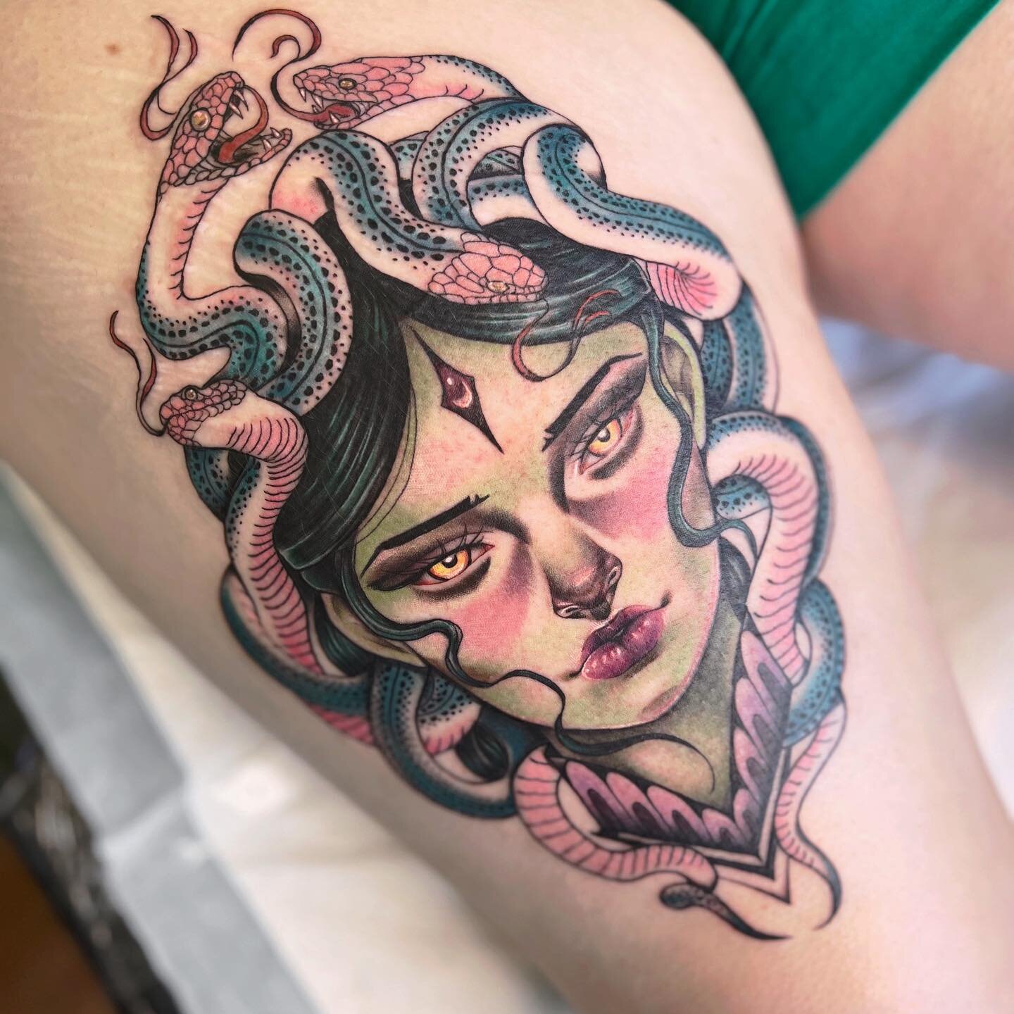Green Medusa for Bec thanks for the trust on your first tattoo!