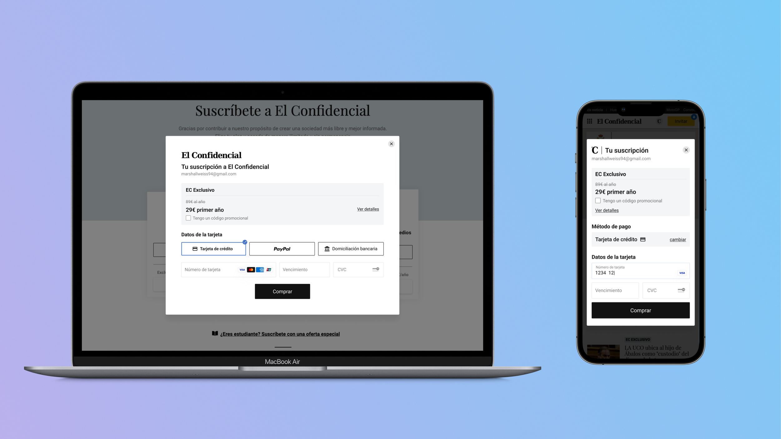El Confidencial: Checkout Optimization