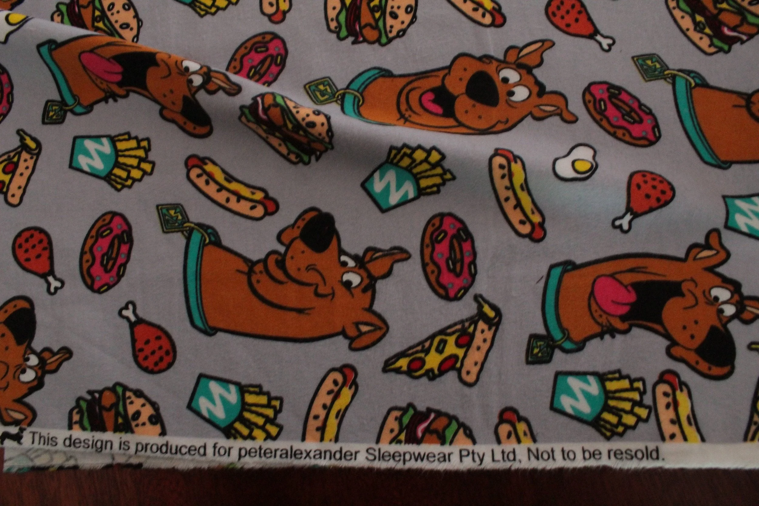 Scooby Doo Print Grey Cotton Flannel Peter Alexander Licensed - Main Image
