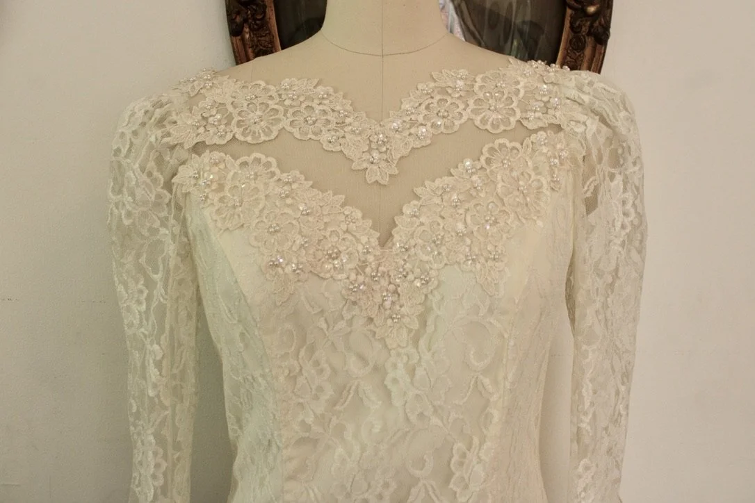 ivory lace 3 4 sleeve dress Off Shoulder Lace Wedding Dresses With 3/4 Sleeves