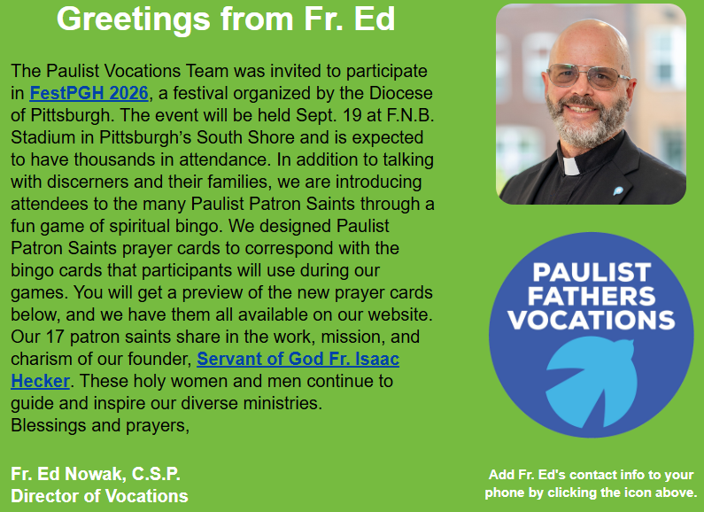 Read the August 17 edition of “Call of the Spirit,” our electronic newsletter