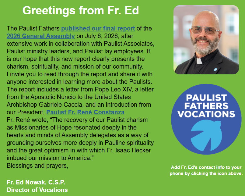 Read the Sept. 28 edition of “Call of the Spirit,” our electronic newsletter