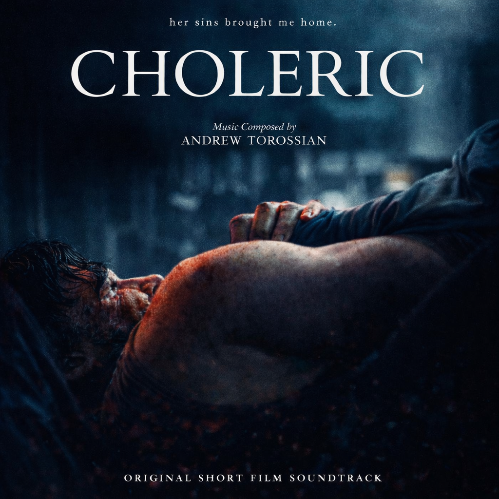 Movie poster for 'Choleric' featuring a person lying down, appearing injured or exhausted, with dark background and dim lighting.