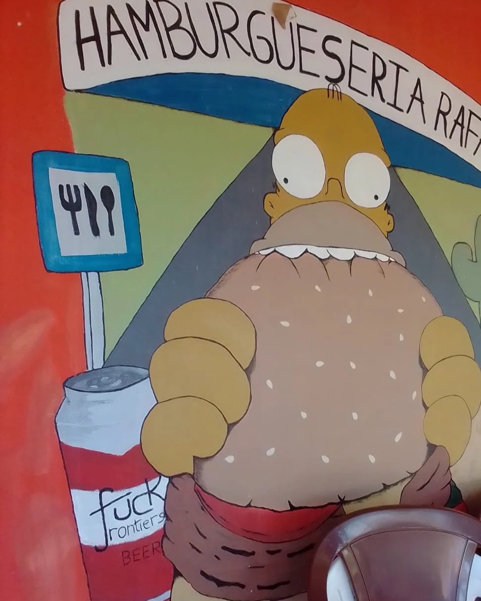 Homer Simpson. Mural. Oaxaca. Mexico.