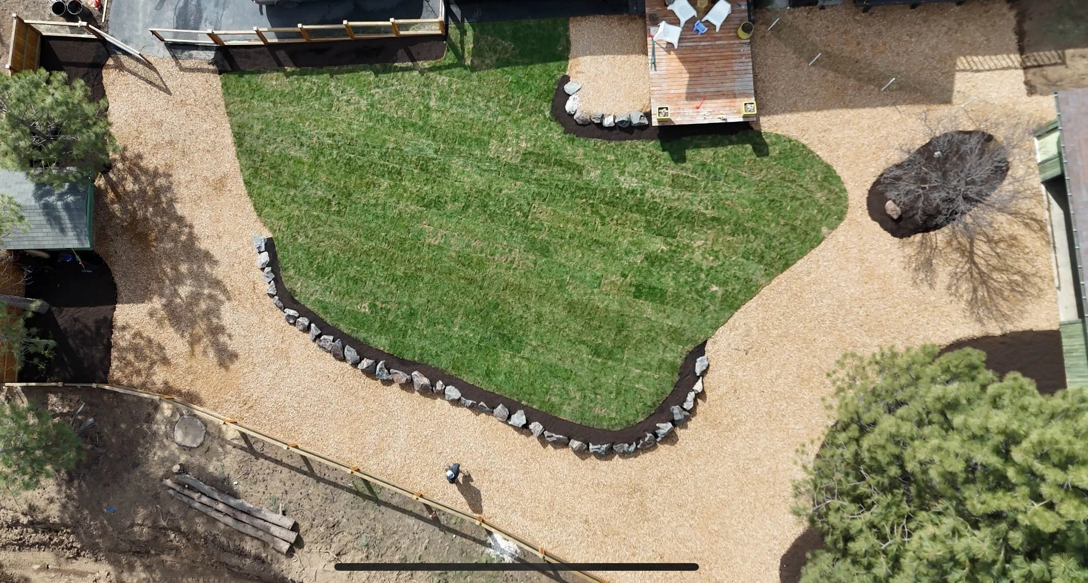 Sod installation on graded soil, Bend Oregon