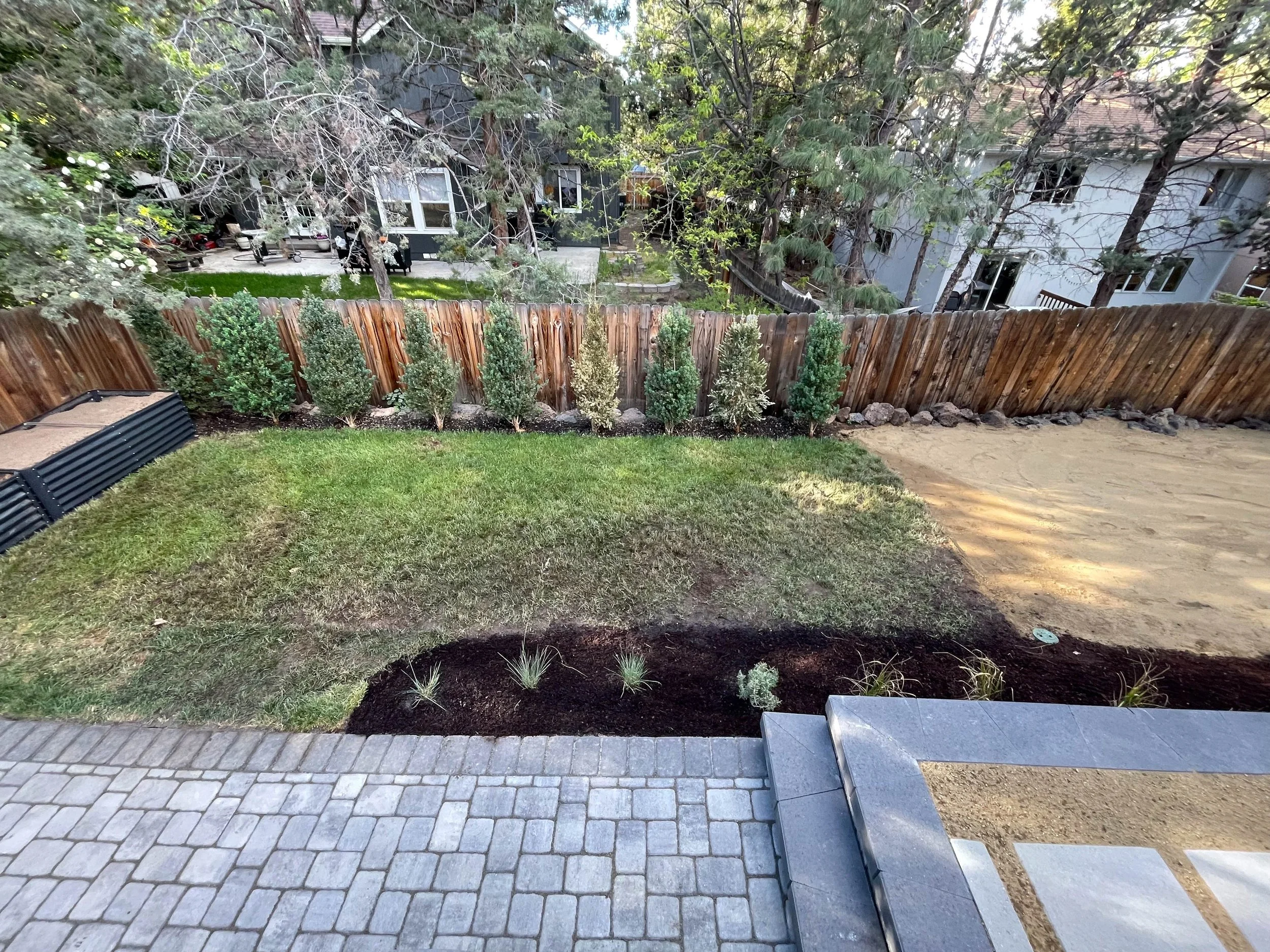 Paver steps with plant beds, Sisters Oregon