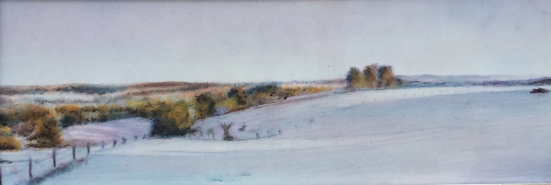 NFS: St. Chely d’Apcher, Lozere, France / Winter 2 (5 x 10”), oil on panel 