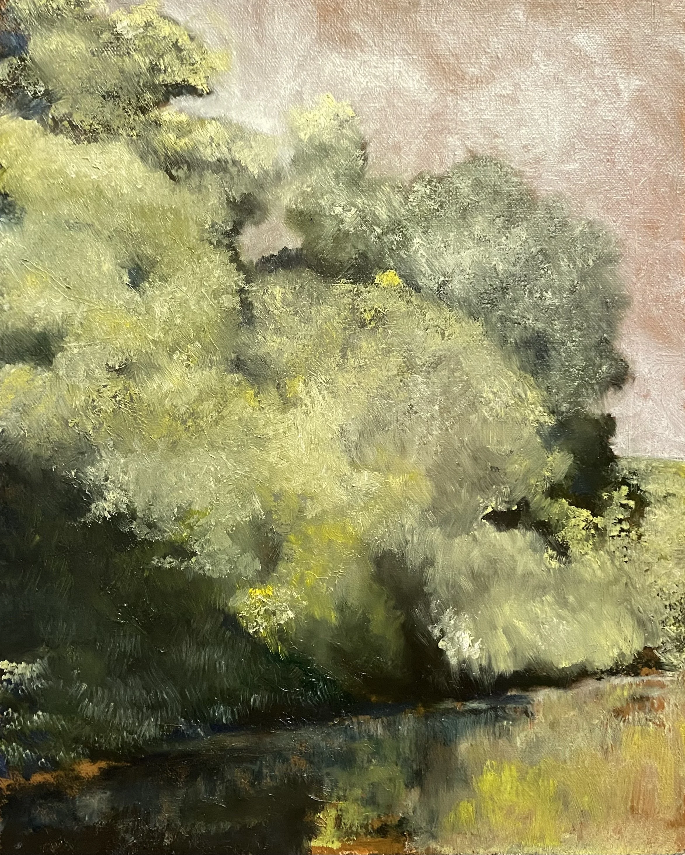 D&L Canal Towpath Trail at Sand Island - (12x16 on canvas), $800