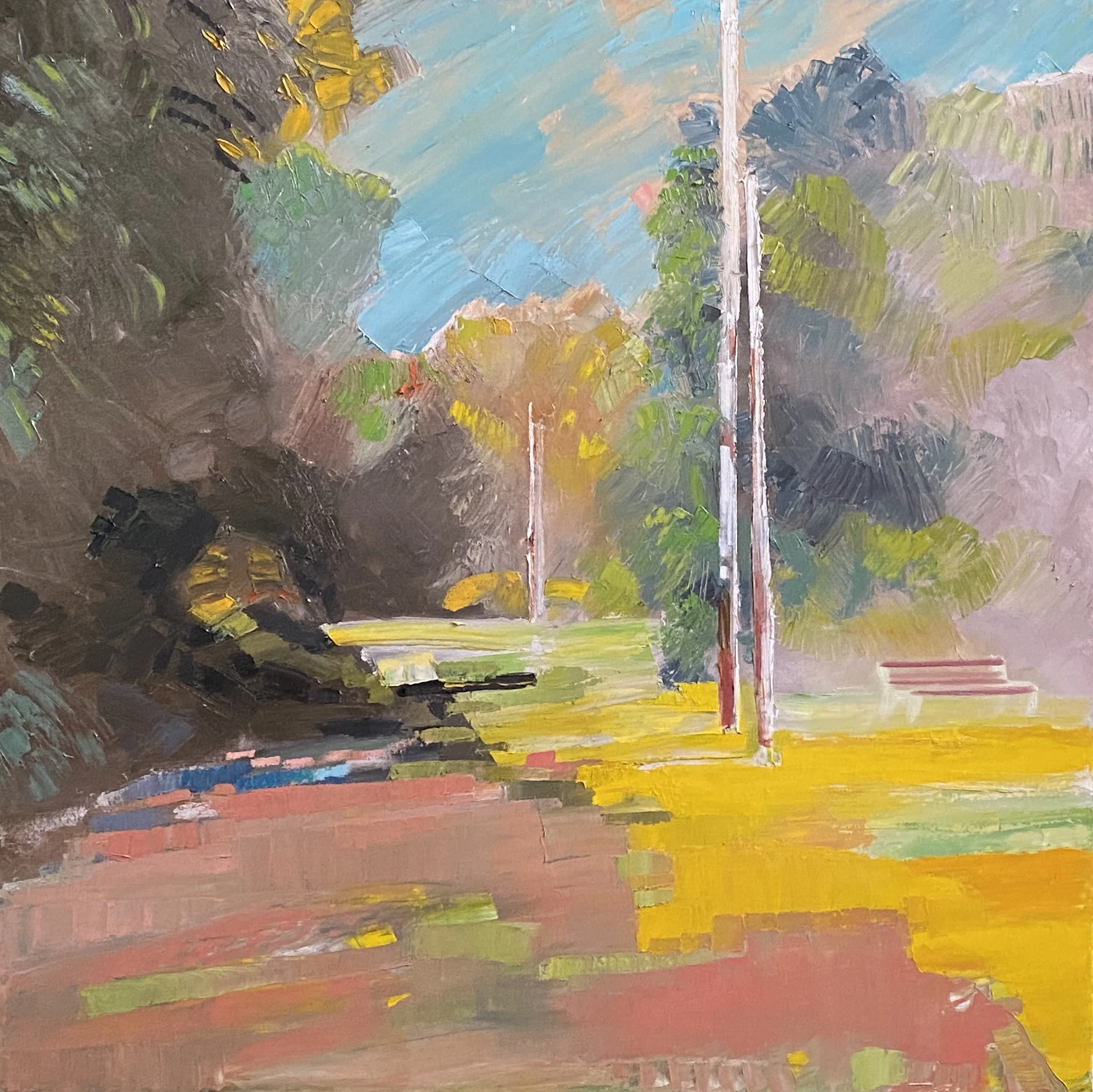 SOLD: Summer Afternoon, Rittenhouse Village, Philadelphia (30x30 on canvas)