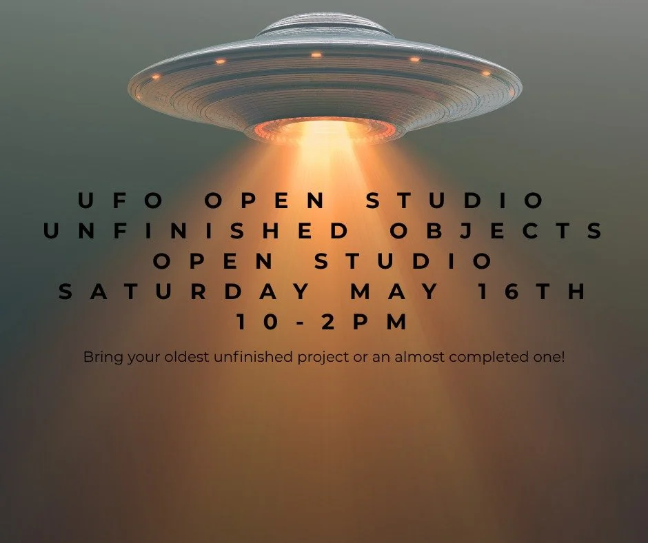 Unfinished Objects Open Studio Saturday 10-2pm, newsletter link in bio