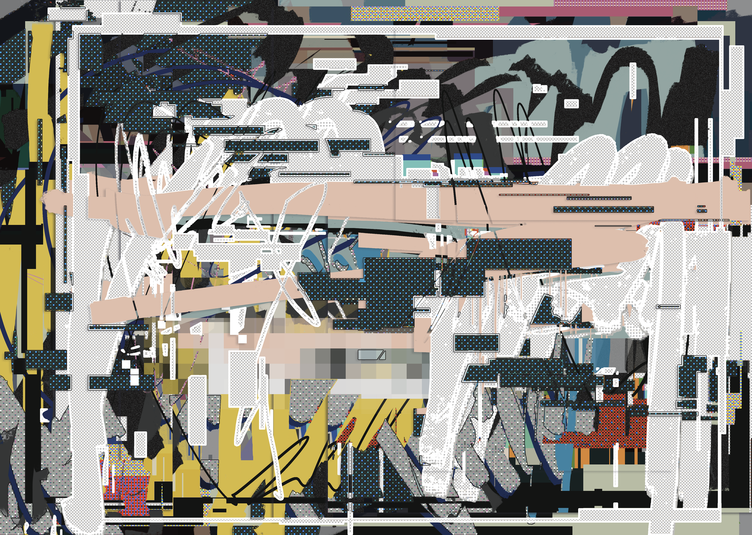Contemporary abstract digital glitch art by lucclop. Cryptoart / NFT. UK modern art. 
