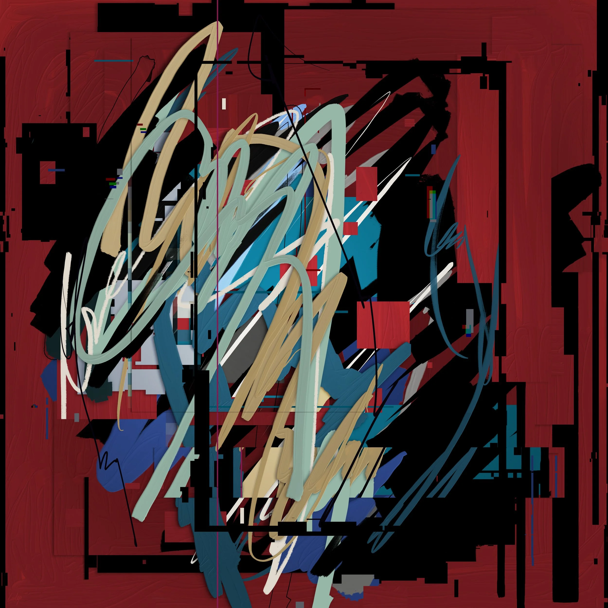 Contemporary abstract digital glitch art by lucclop. Cryptoart / NFT. UK modern art. 