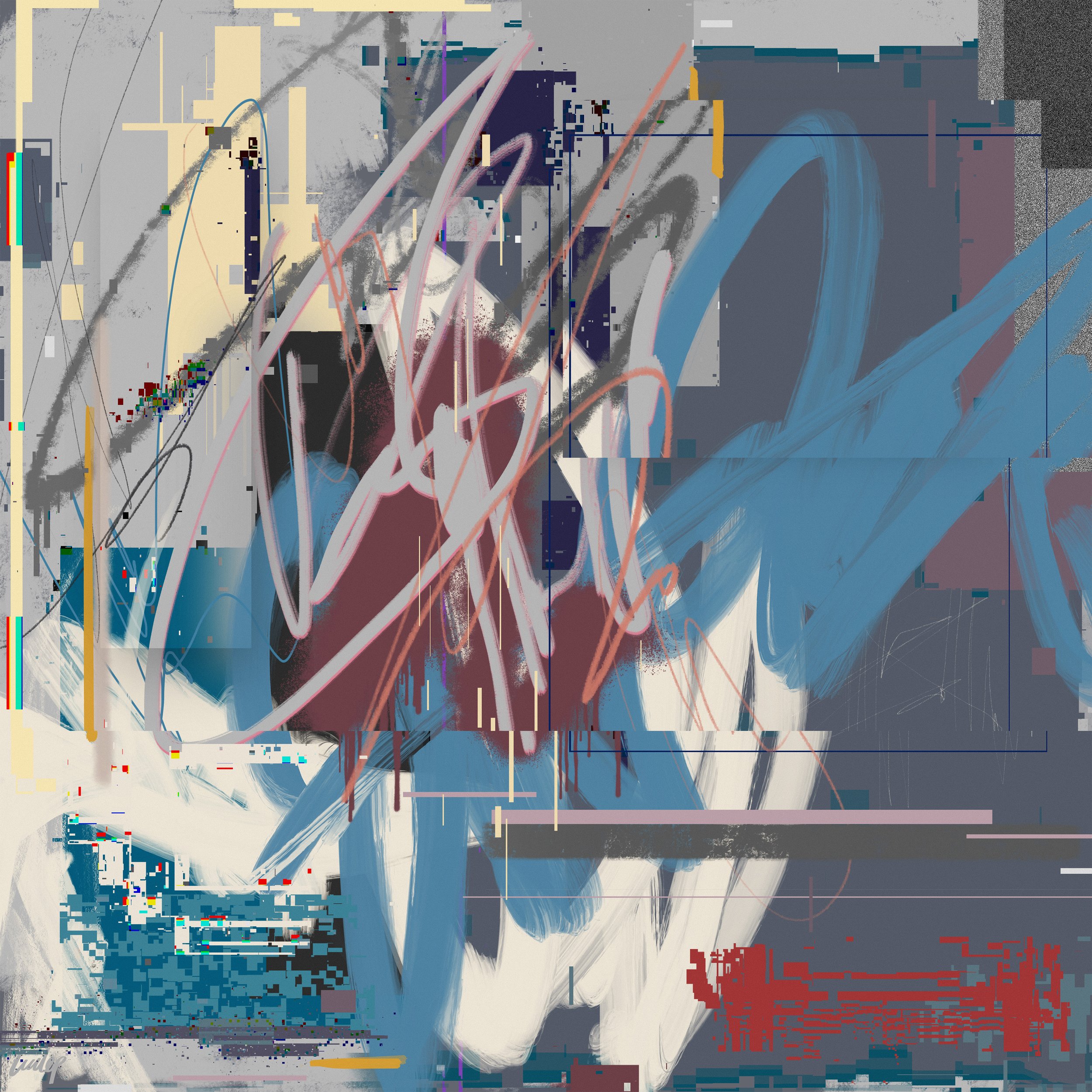 Contemporary abstract digital glitch art by lucclop. Cryptoart / NFT. UK modern art. 